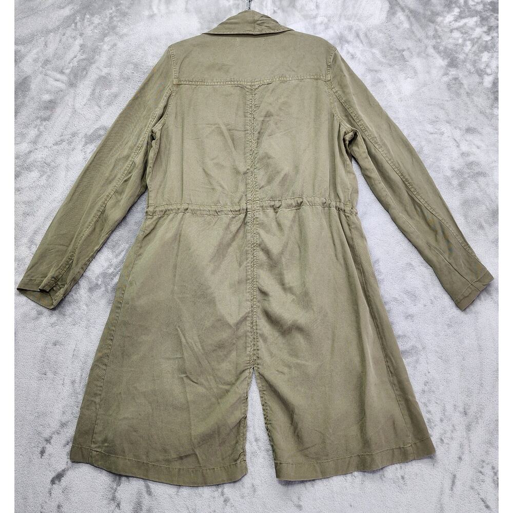 For The Republic Jacket Womens M Green Lyocell Tie Waist Drape Front Lightweight - Picture 2 of 9